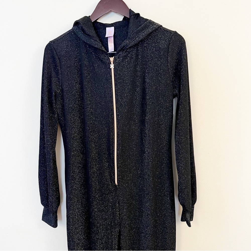 SAVAGE x FENTY Sleep & Shine Hooded Onesie in black silver shine lurex Sz M - Picture 3 of 11